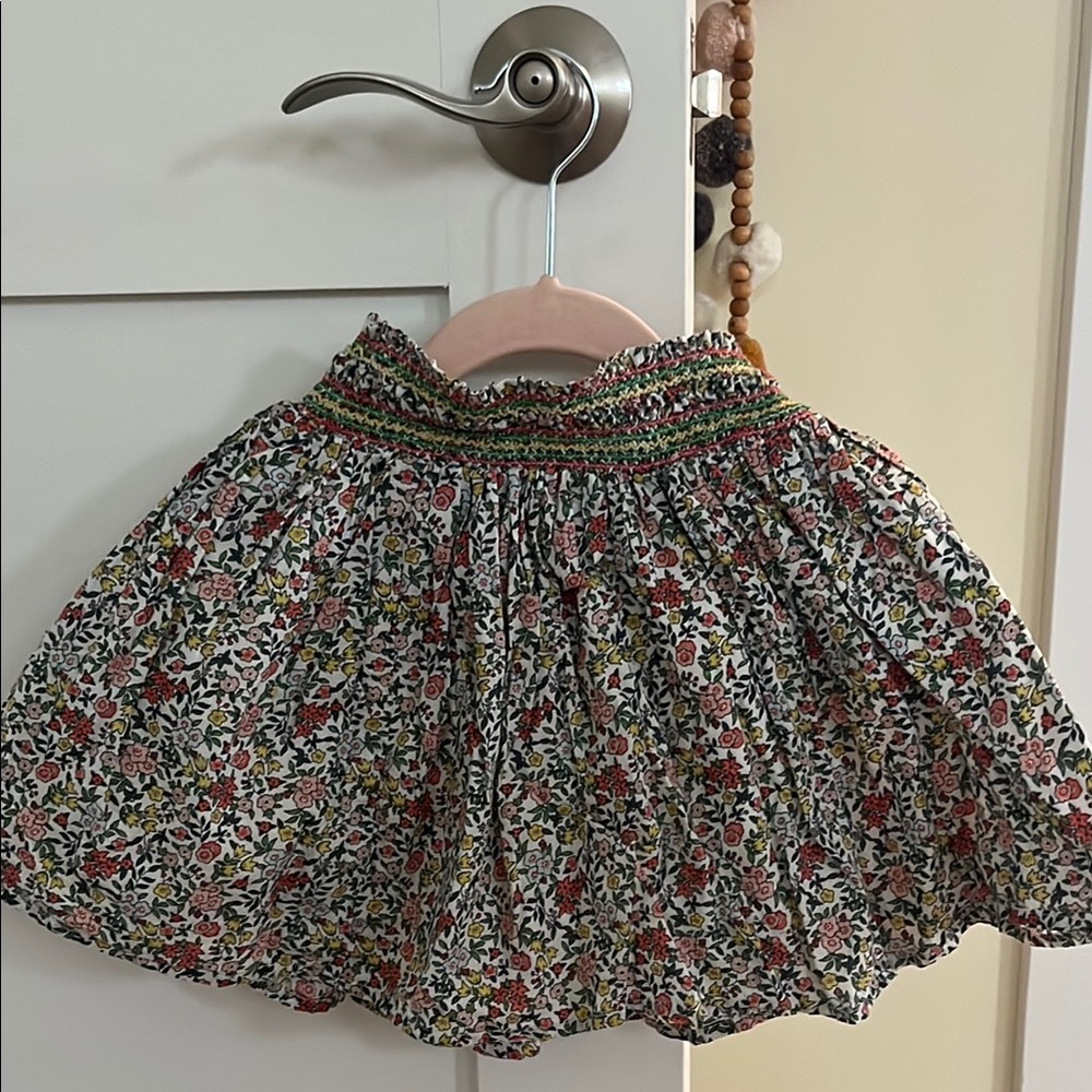 Monoprix Floral Skirt with Smocked Waist